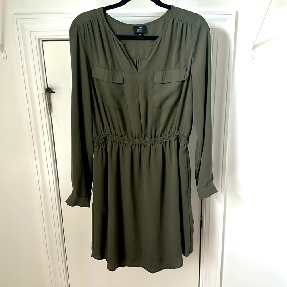 Tunic dress. Military green. Size M.